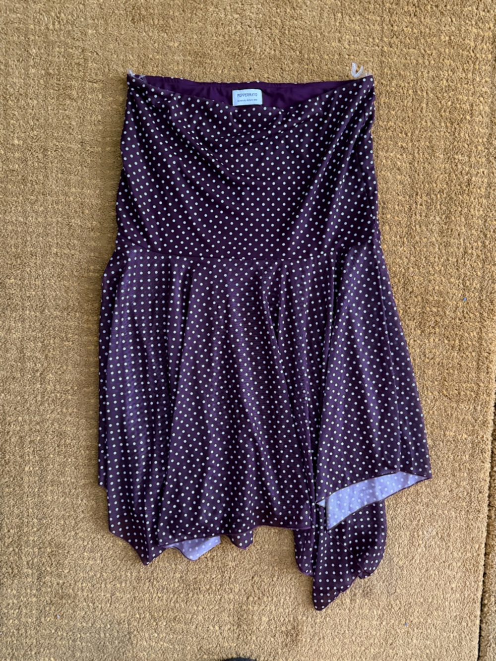 Peppermayo Purple Skirt with White Polka Dots